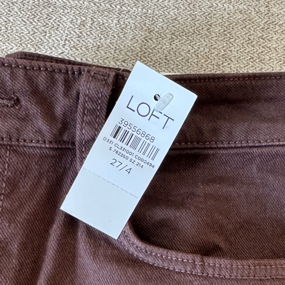 LOFT Barrel Leg Chocolate Brown Trousers